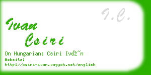 ivan csiri business card